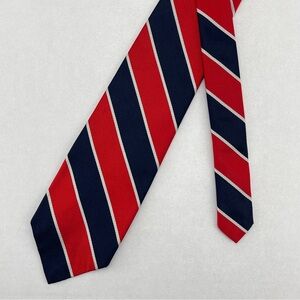 Robert Talbott Mens Silk Necktie Red Blue Striped Luxury Designer USA